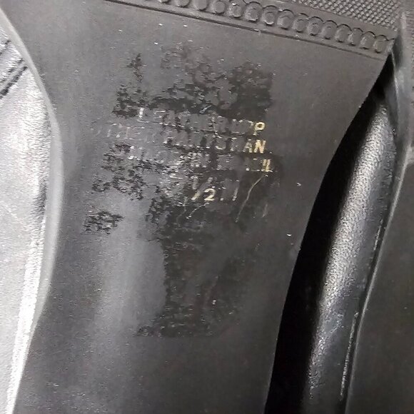 Markon Frannie Leather Buckle Square Toe Black Zip Up Heel Boot - Picture 12 of 12